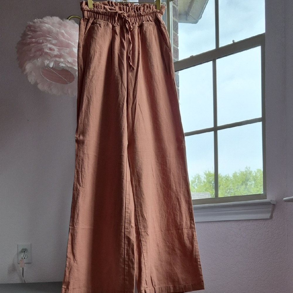 Orange Wide-Leg Pants
